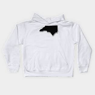 Black North Carolina Outline Kids Hoodie